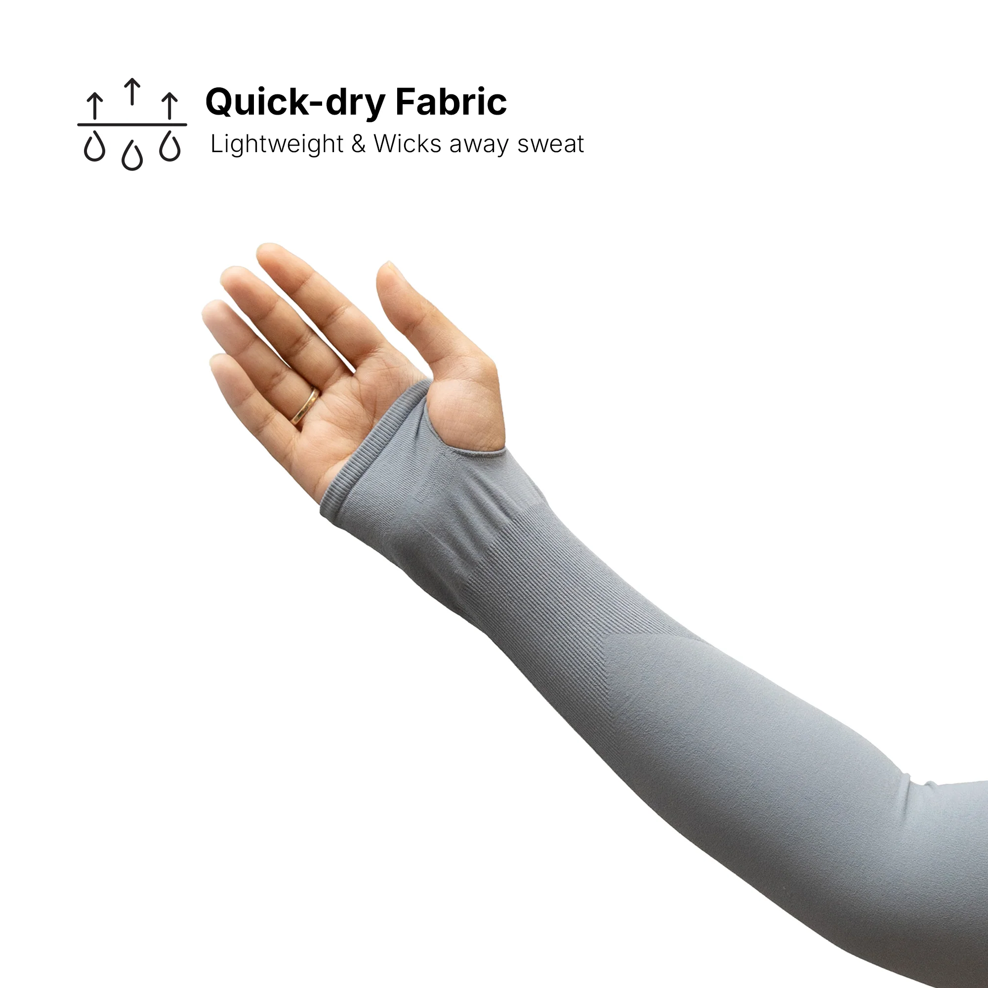 Hand Sleeves For Women | Petals Arm Sleeves - Grey - Image 5