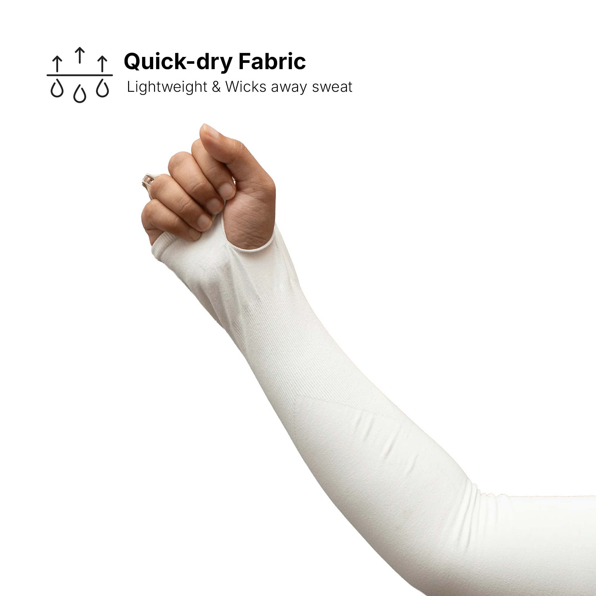Petals UV Protection Arm Sleeves White | Comfortable Hand Sleeves for Women - Image 5