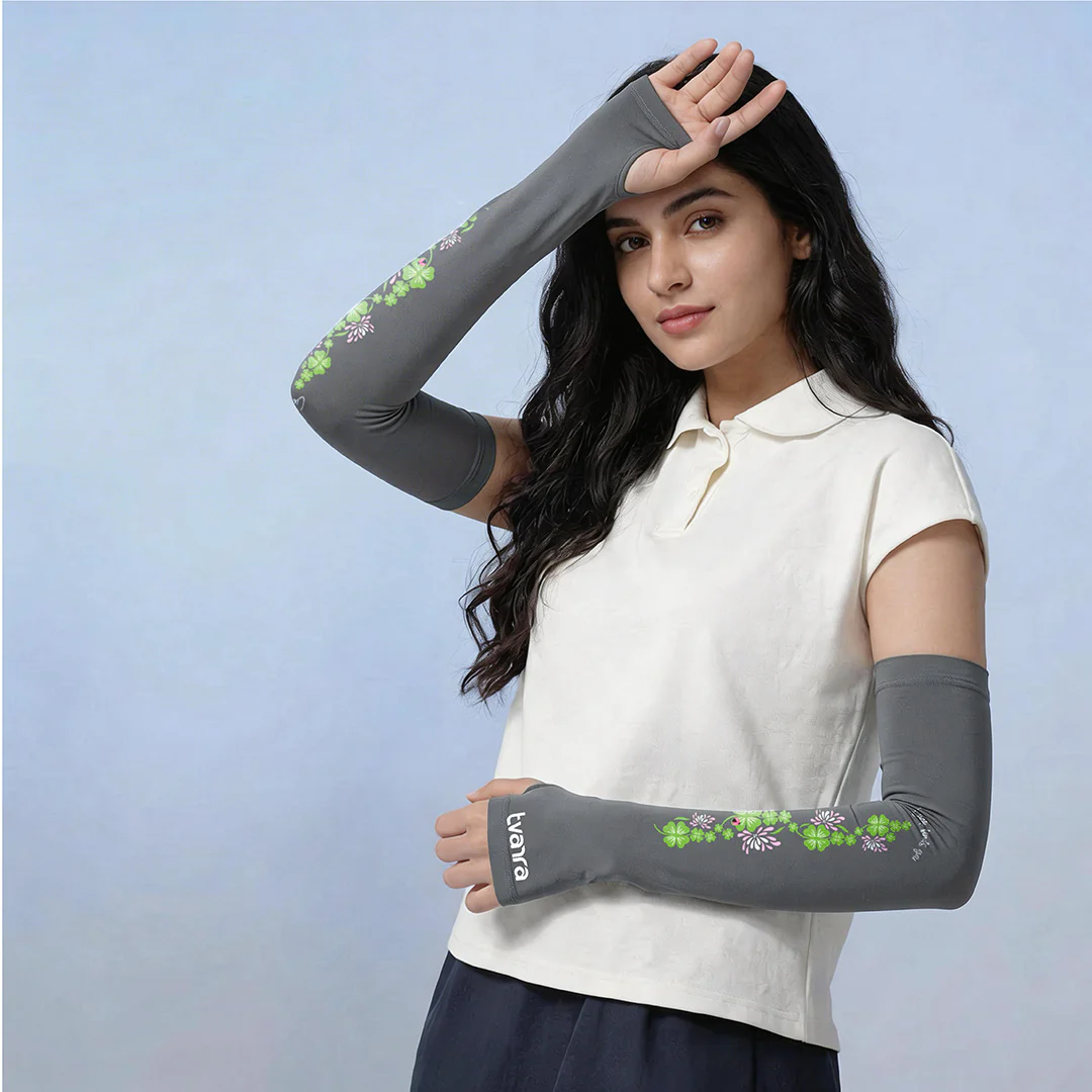 Lucky Charm Arm Sleeves for Women - Grey - Image 4