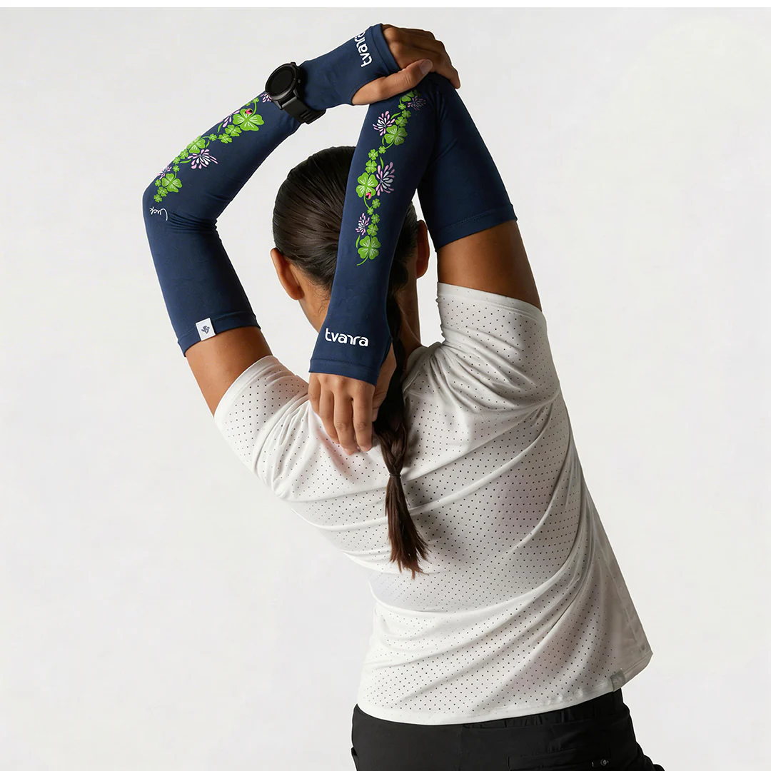 Lucky Charm Arm Sleeves for Women - Navy Blue - Image 3