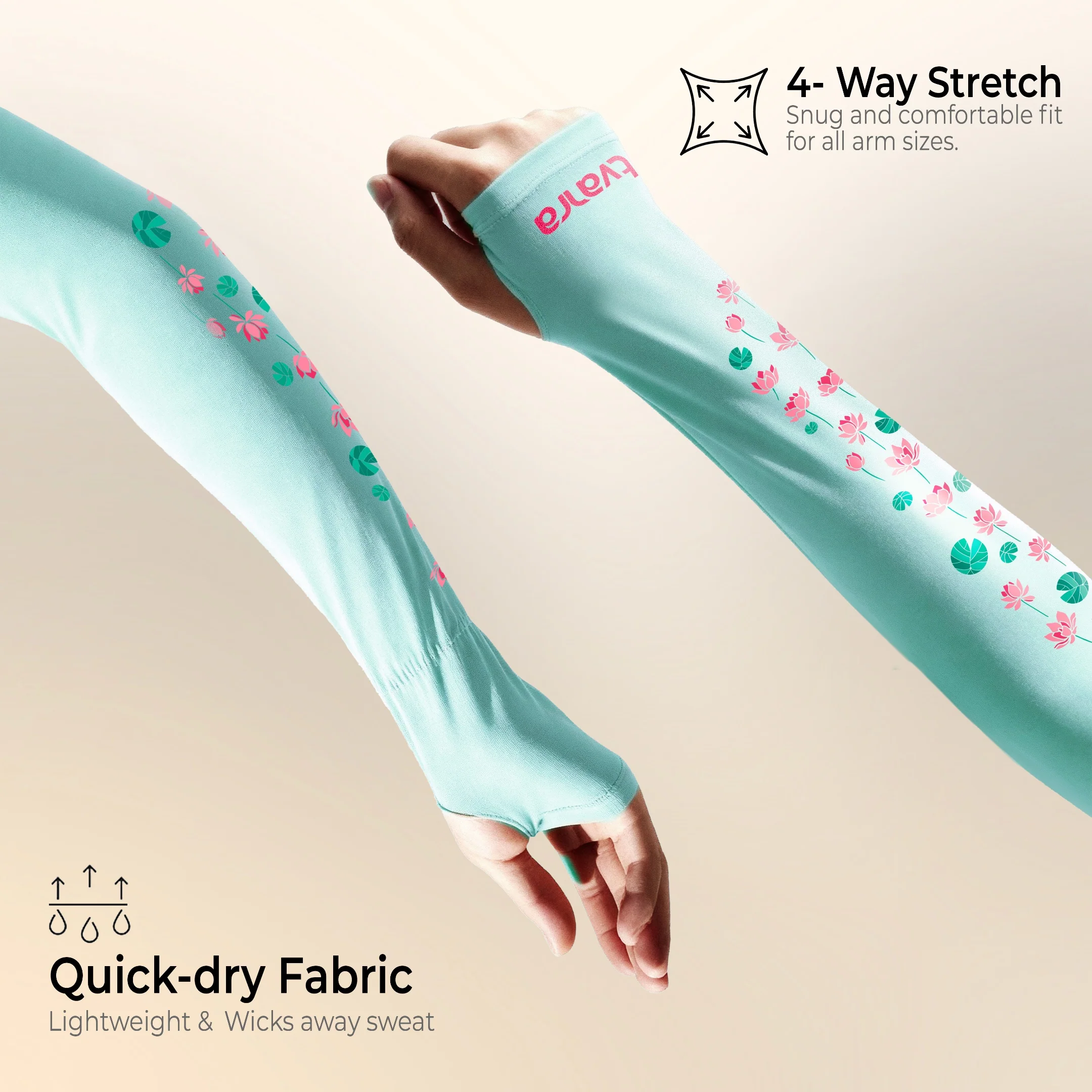 Padmaa Arm Sleeves + Secure Loop Helmet Lock Combo - Mint Green - Image 7