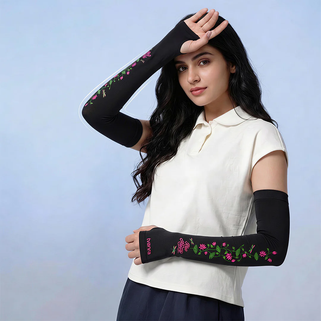 Rise Above Arm Sleeves for Women - Black - Image 4