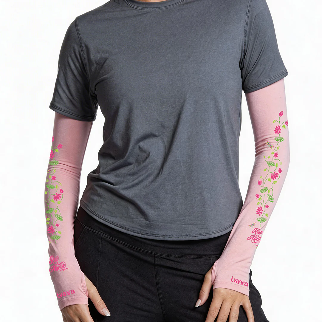 Rise Above Arm Sleeves for Women - Pink - Image 3