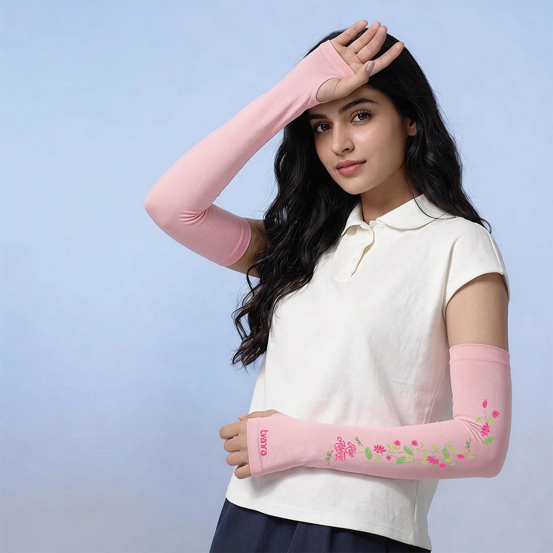 Rise Above Arm Sleeves for Women - Pink - Image 4