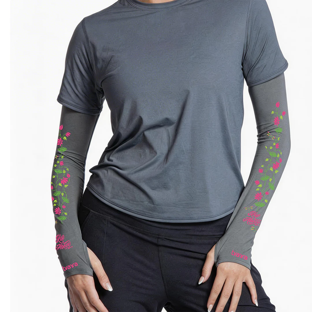 Rise Above Arm Sleeves for Women - Grey - Image 2
