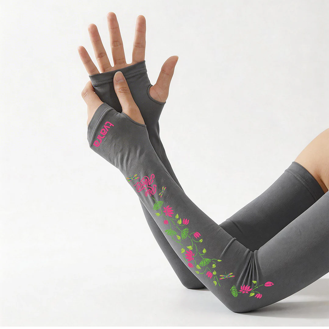 Rise Above Arm Sleeves for Women - Grey - Image 3