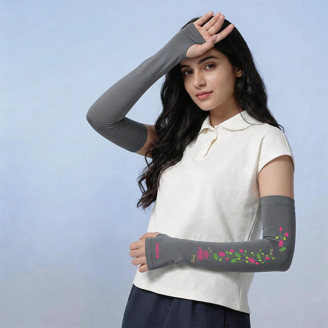 Rise Above Arm Sleeves for Women - Grey - Image 4