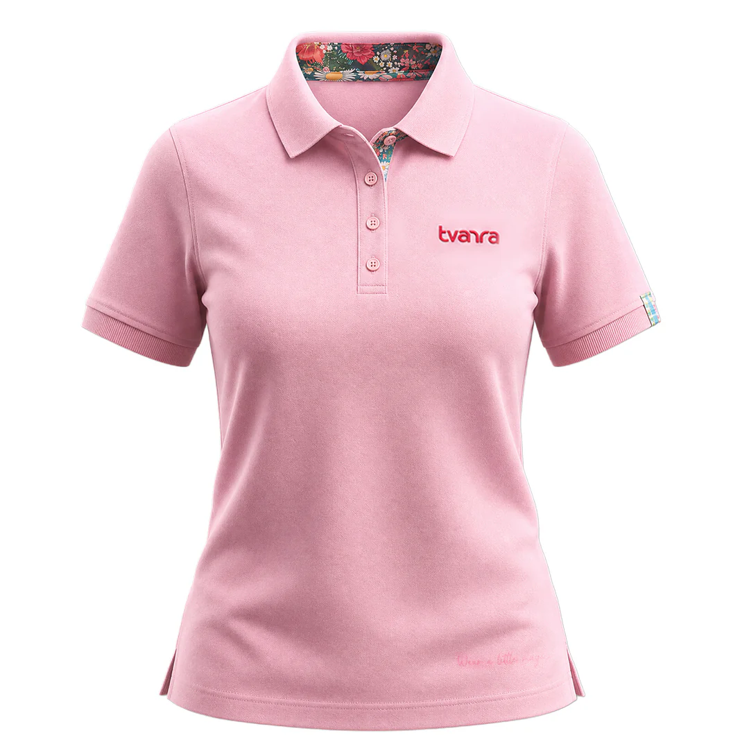 Tvarra Polo Tshirt – Light Pink (Women Fit) - Image 2