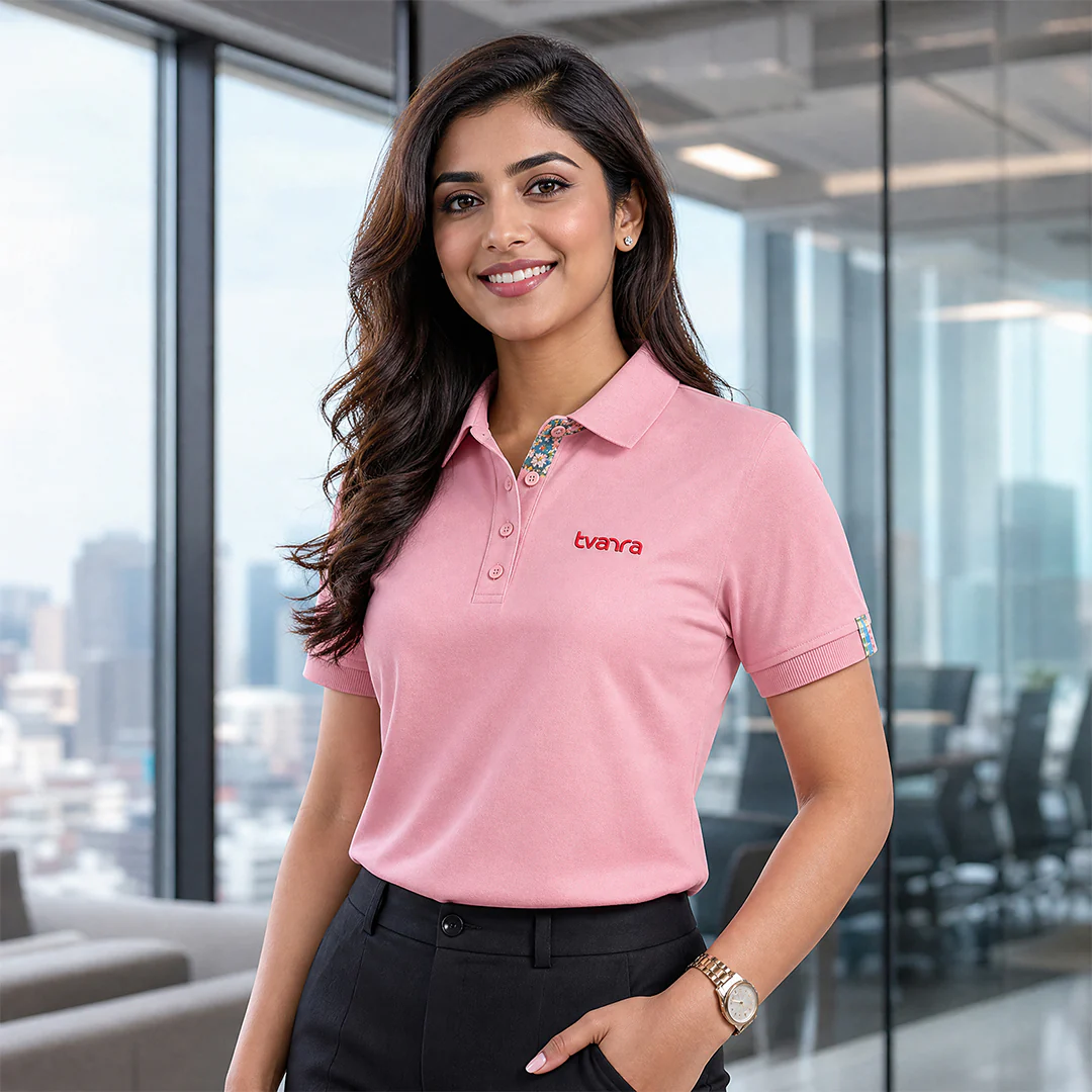 Tvarra Polo Tshirt – Light Pink (Women Fit) - Image 6