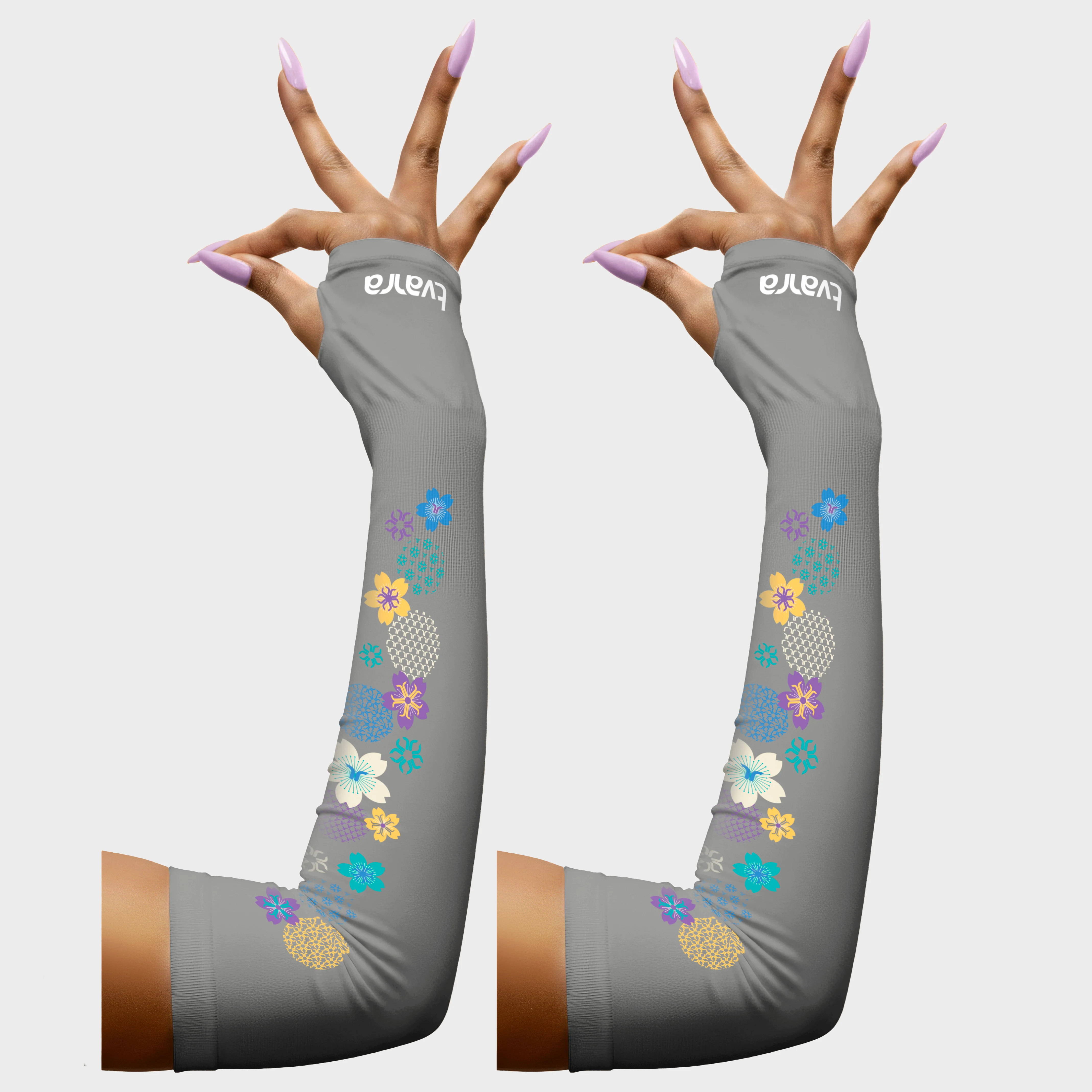 UV Sun Protection Uditaa Arm Sleeves Grey for Women - Image 6